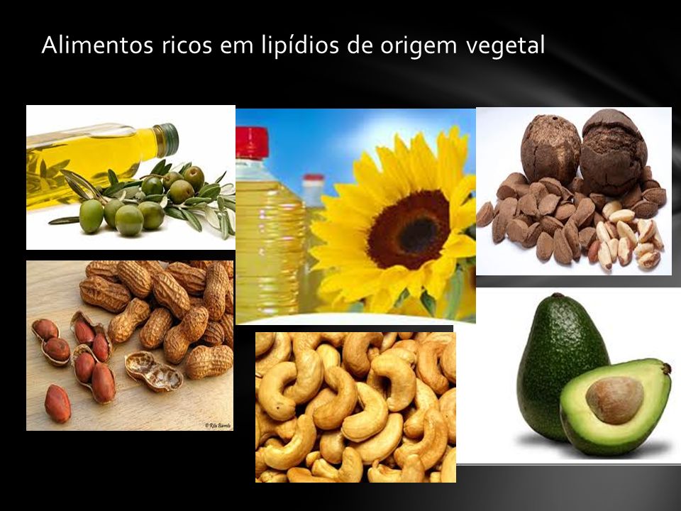 Alimentos ricos em lipídios de origem vegetal