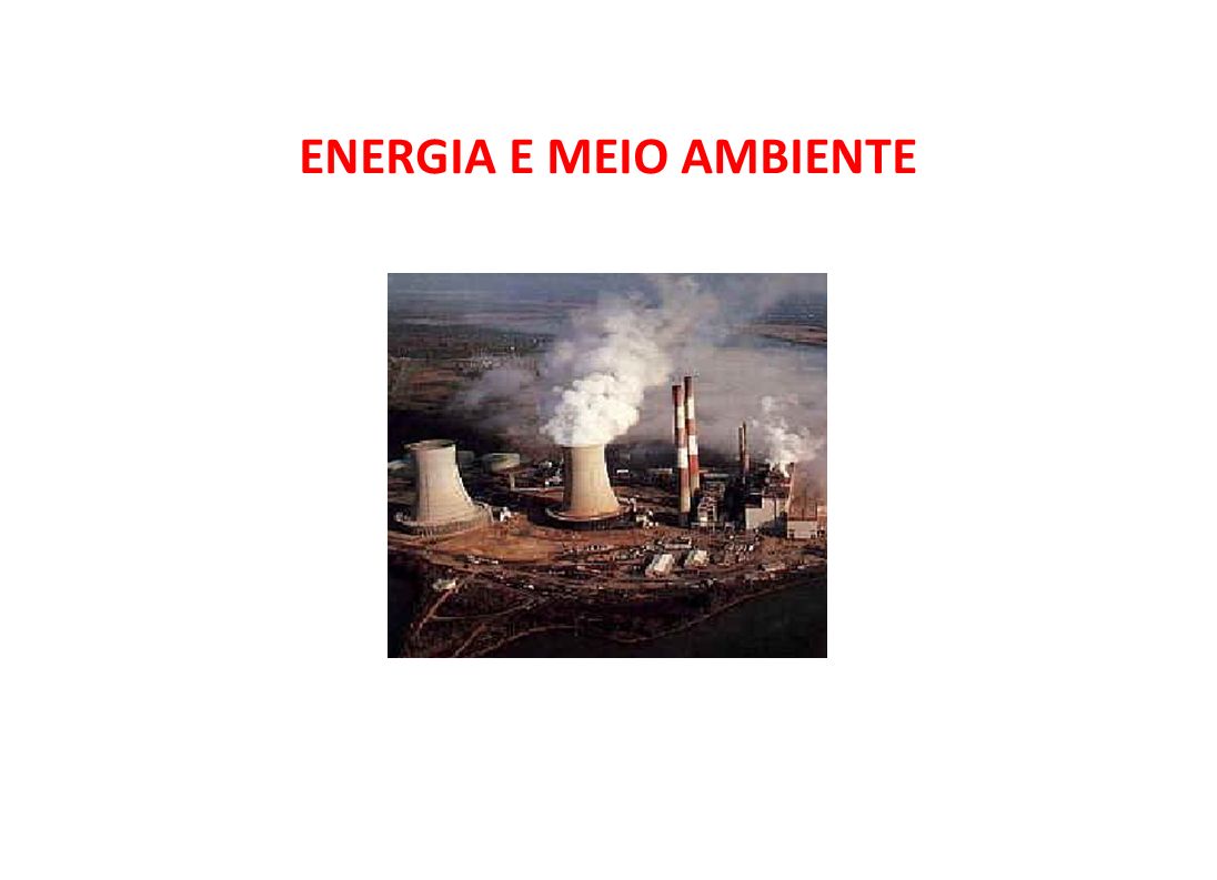 ENERGIA E MEIO AMBIENTE