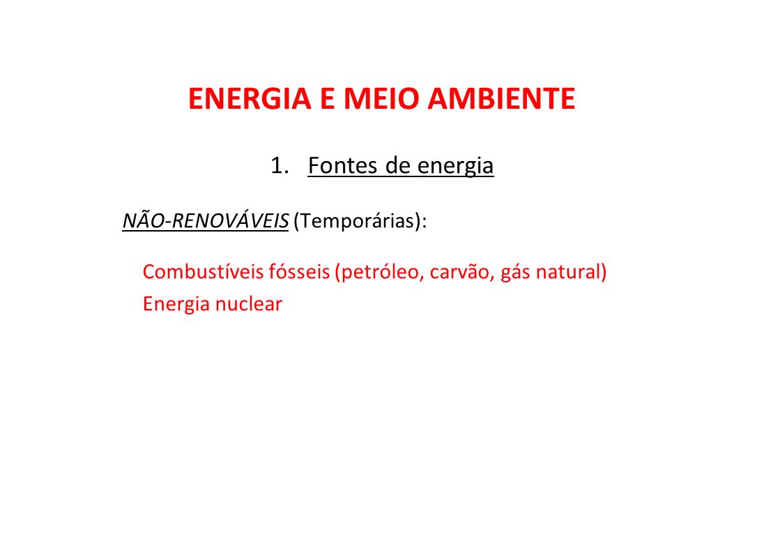 ENERGIA E MEIO AMBIENTE