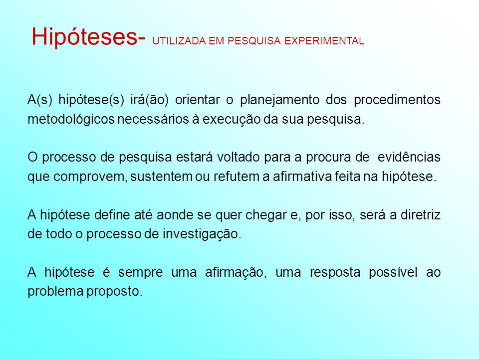 Como Escrever As Hipoteses De Um Projeto De Pesquisa Exemplos