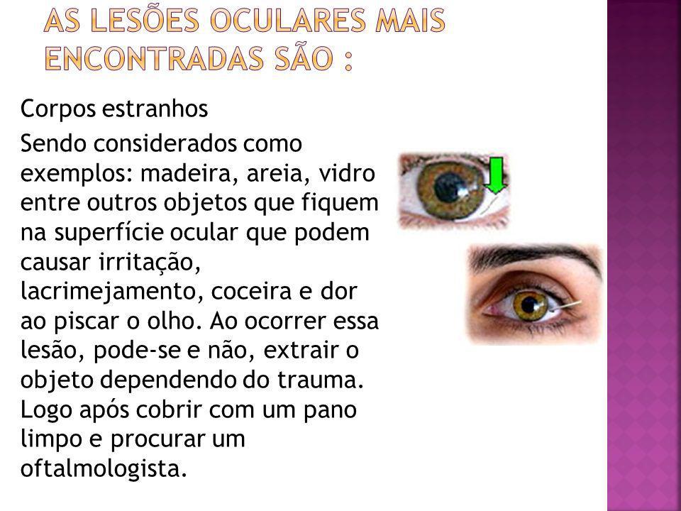 As lesões oculares mais encontradas são :