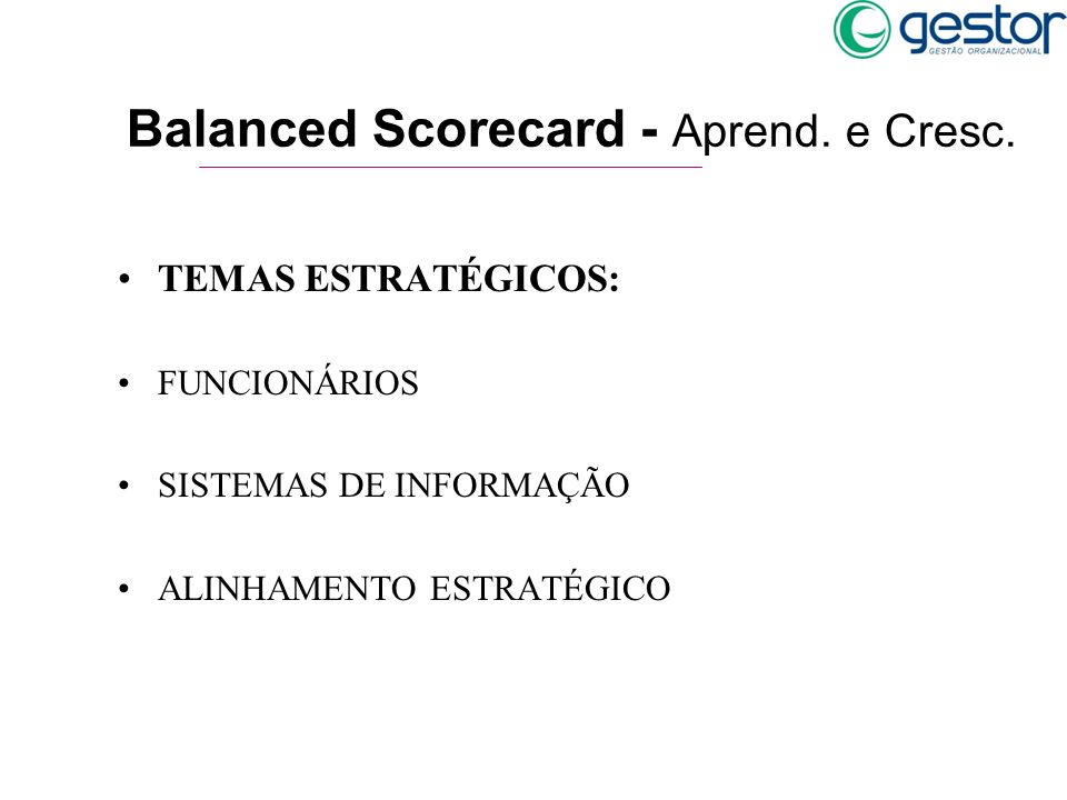 Balanced Scorecard - Aprend. e Cresc.