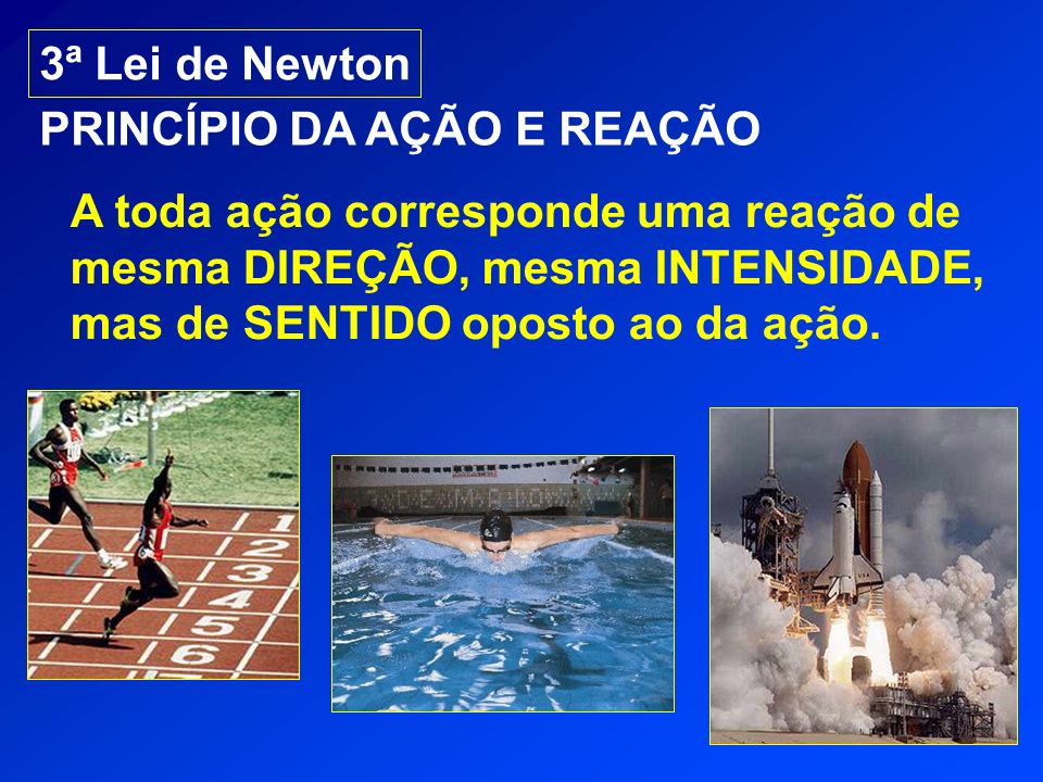 3ª Lei de Newton PRINCÍPIO DA AÇÃO E REAÇÃO.