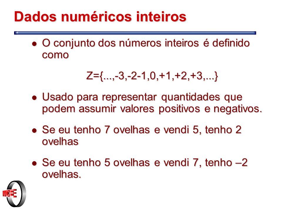 Dados numéricos inteiros