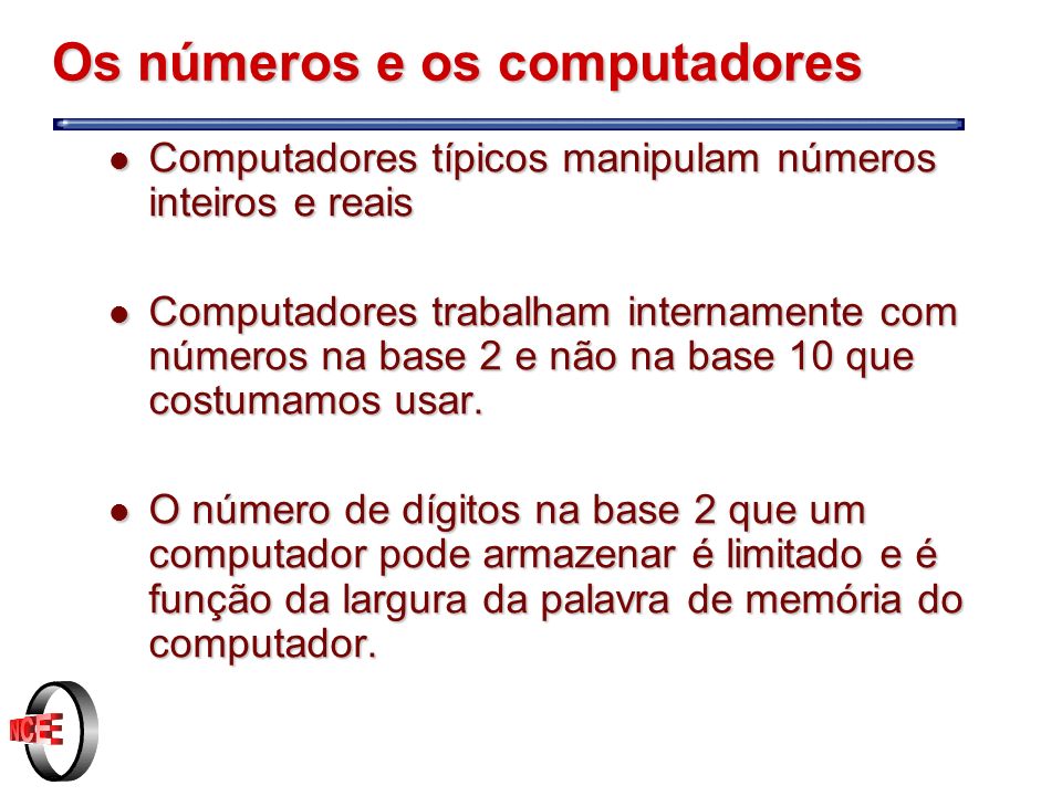 Os números e os computadores
