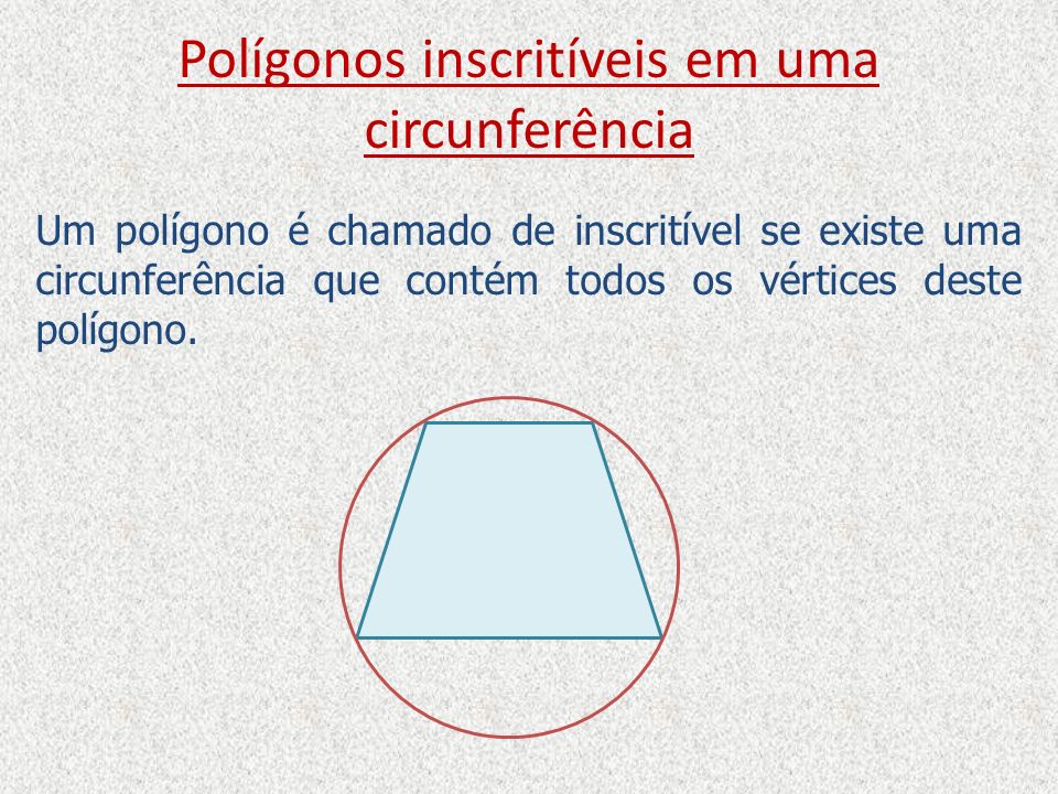 Polígonos inscritíveis em uma circunferência