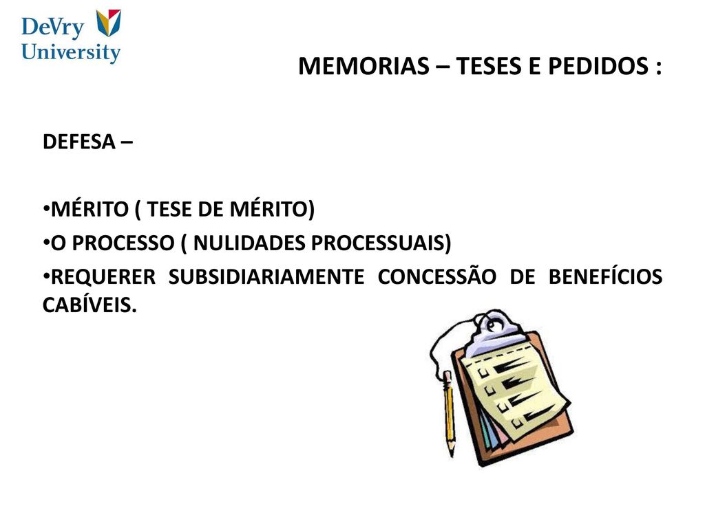 MEMORIAS – TESES E PEDIDOS :