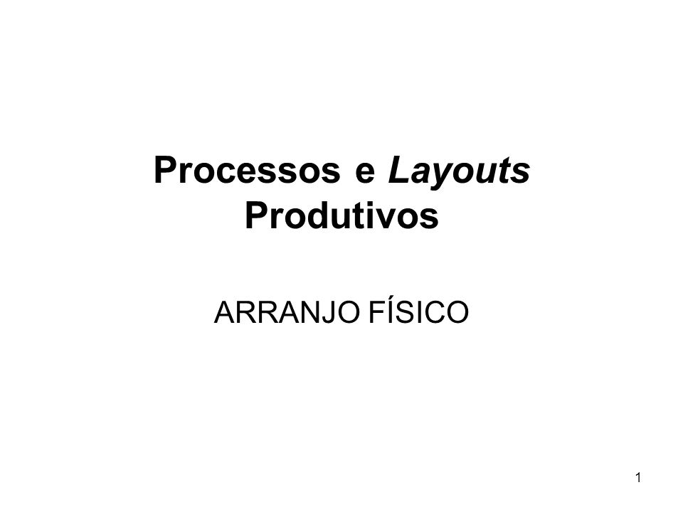 Processos e Layouts Produtivos