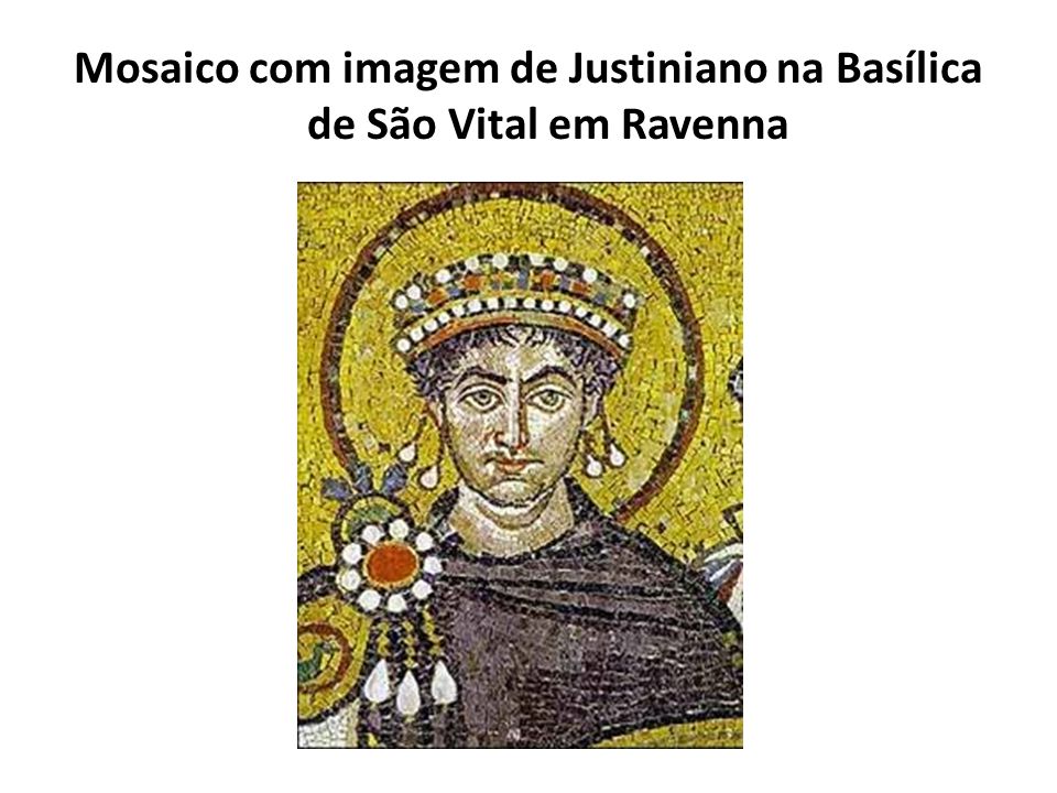 Mosaico com imagem de Justiniano na Basílica de São Vital em Ravenna