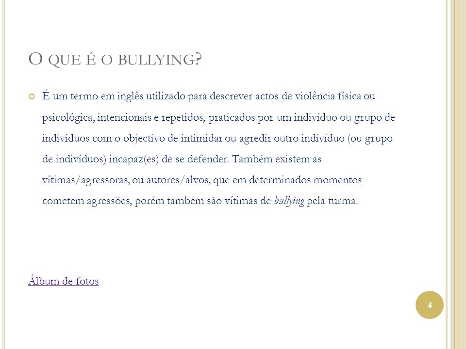 O que é o bullying