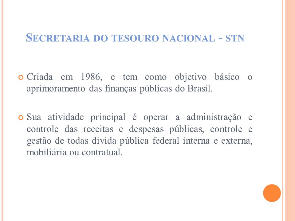 Secretaria do tesouro nacional - stn