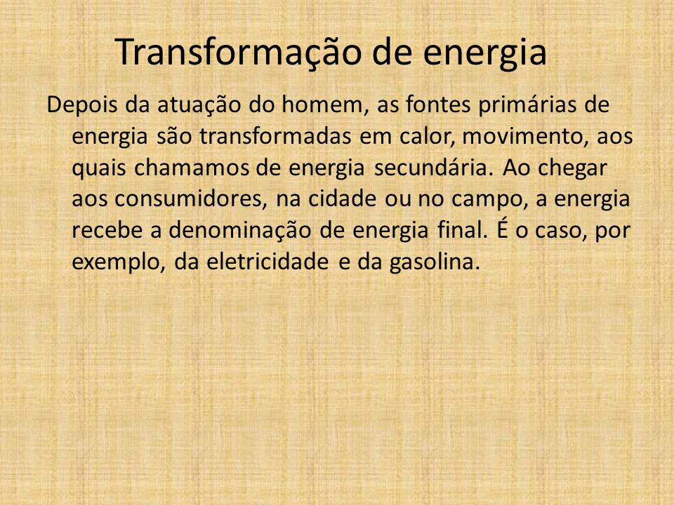 Transformação de energia