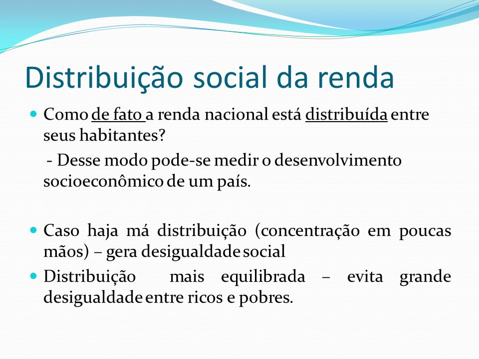 Distribuição social da renda