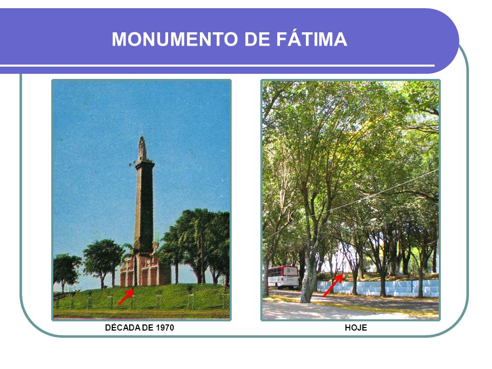 MONUMENTO DE FÁTIMA DÉCADA DE 1970 HOJE