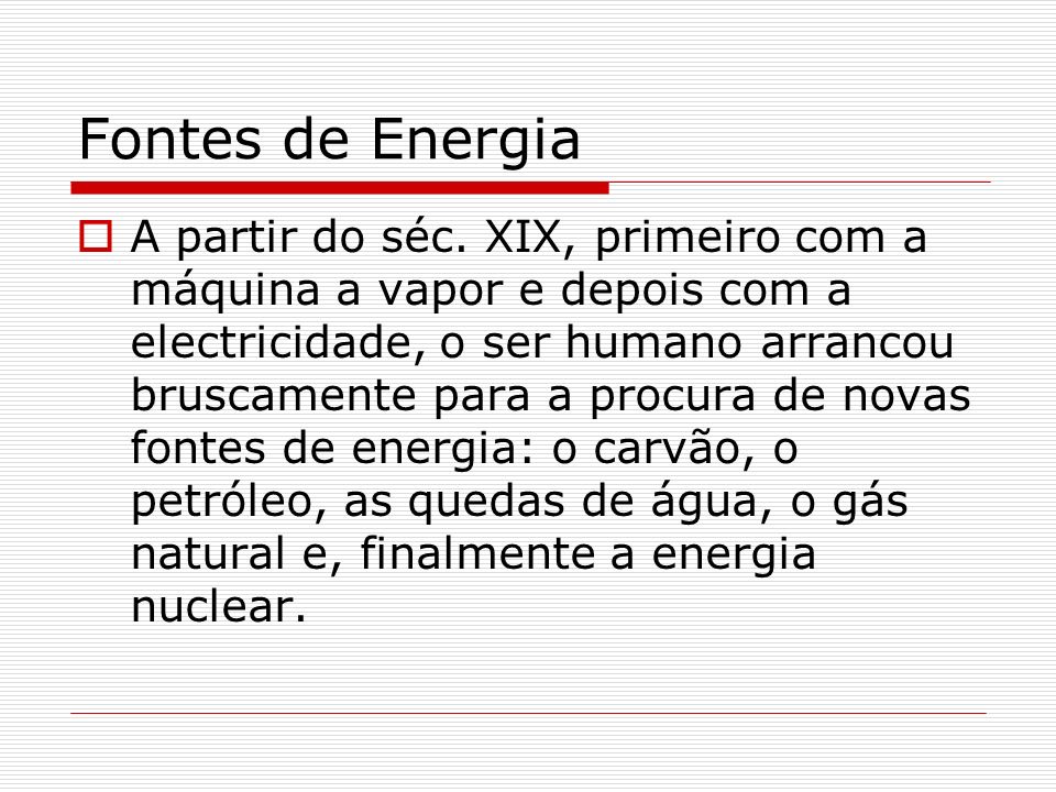 Fontes de Energia