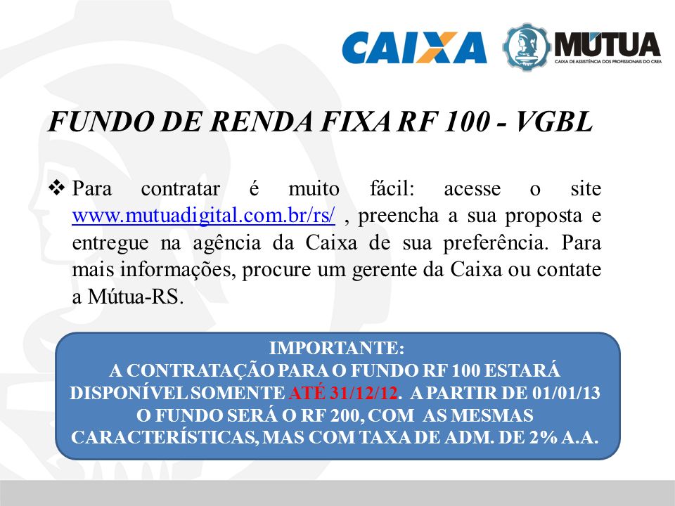 FUNDO DE RENDA FIXA RF VGBL