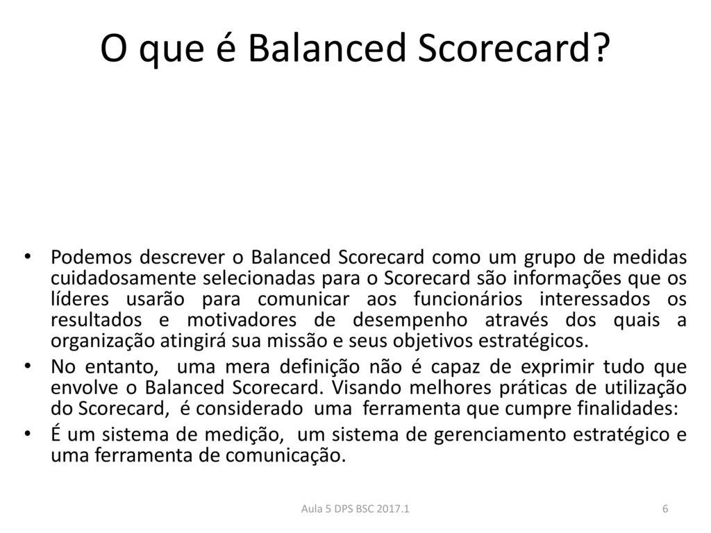 O que é Balanced Scorecard