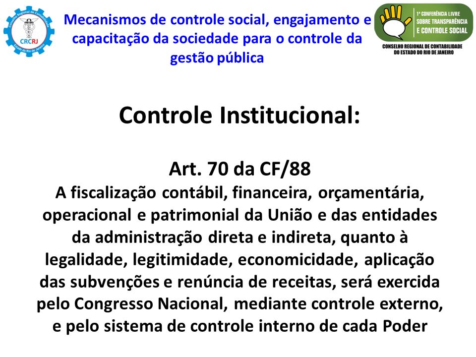 Controle Institucional: