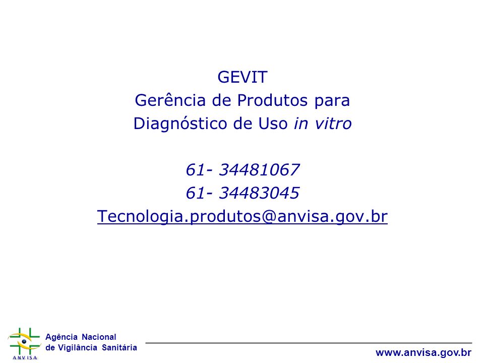 Gerência de Produtos para Diagnóstico de Uso in vitro