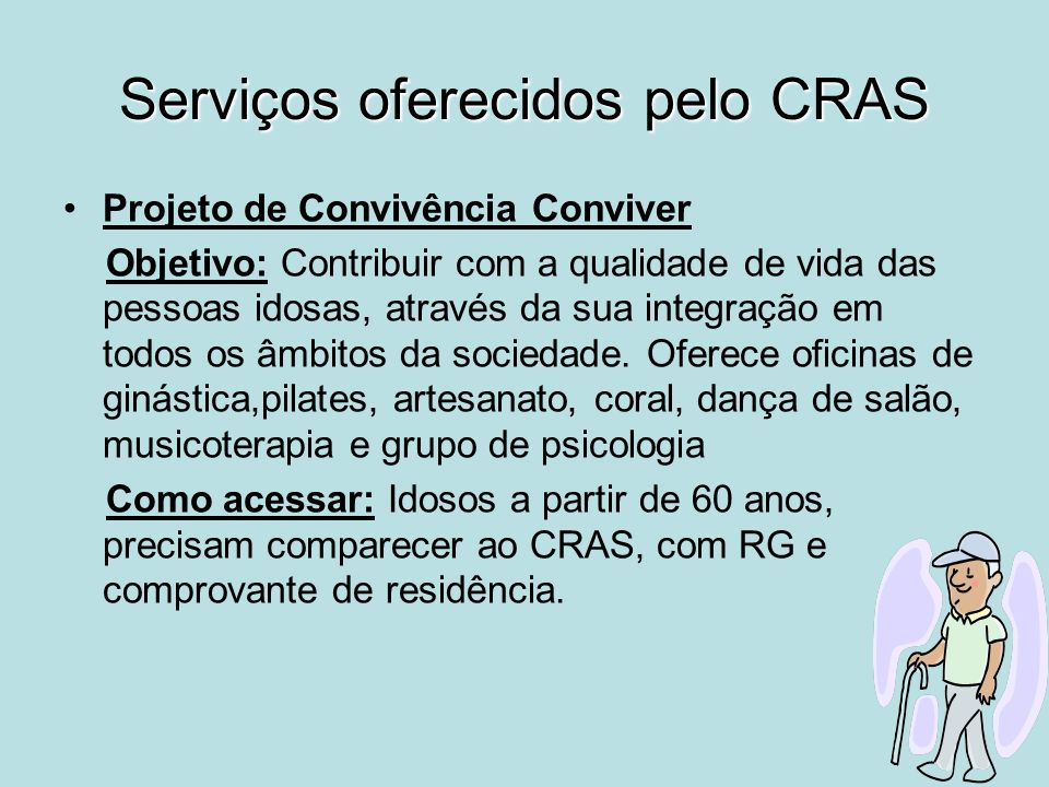 Serviços oferecidos pelo CRAS