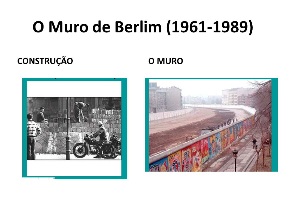 O Muro de Berlim ( ) CONSTRUÇÃO O MURO