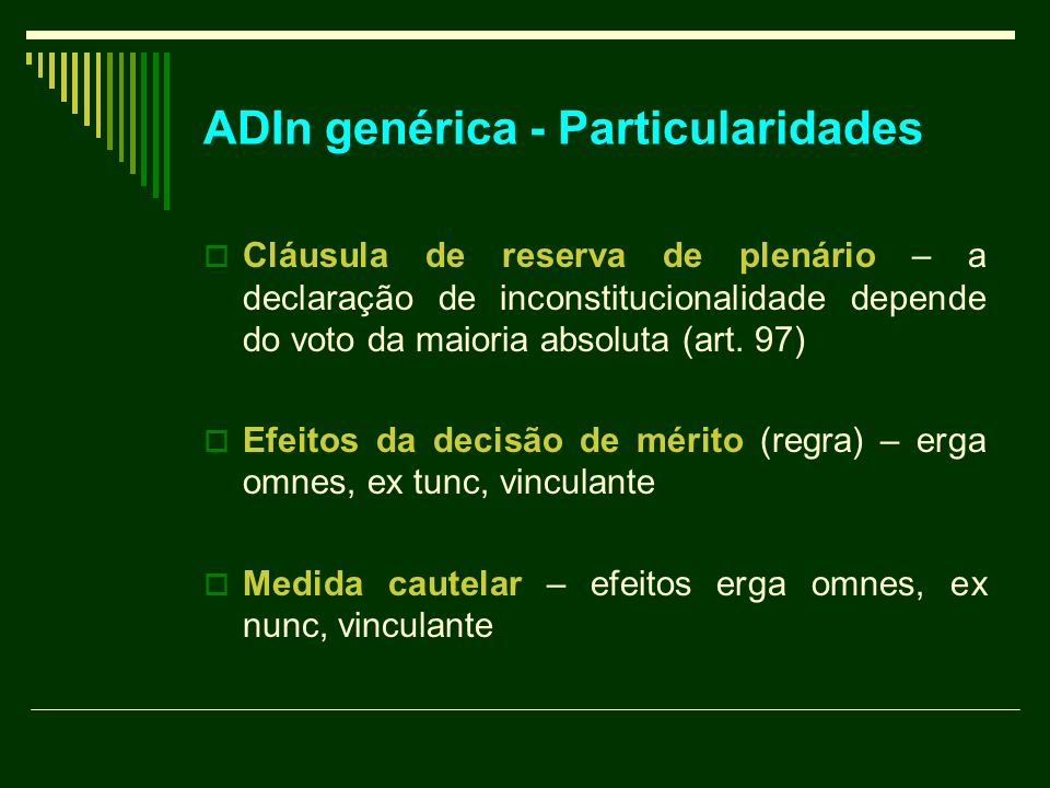 ADIn genérica - Particularidades