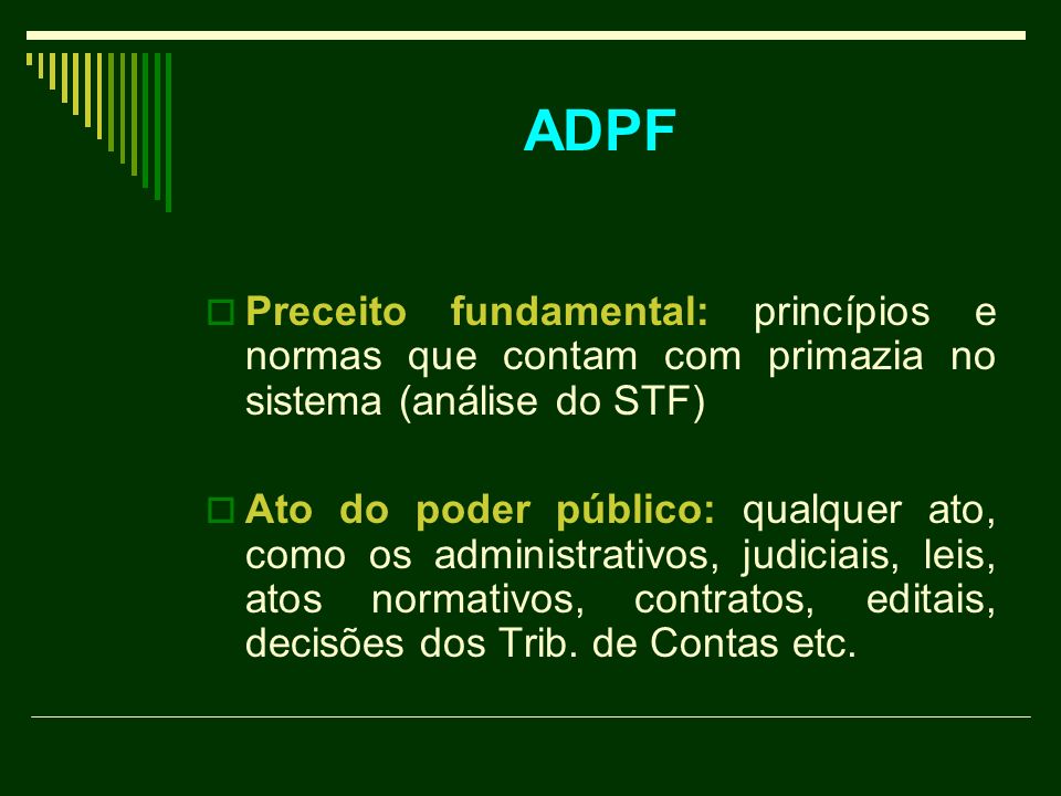 ADPF Preceito fundamental: princípios e normas que contam com primazia no sistema (análise do STF)