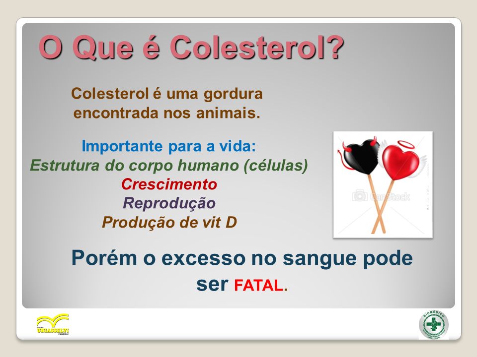 O Que é Colesterol Porém o excesso no sangue pode ser FATAL.