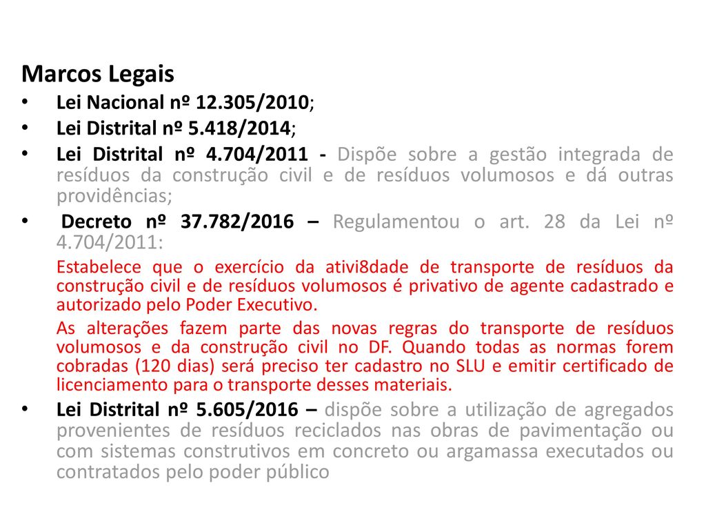 Marcos Legais Lei Nacional nº /2010;