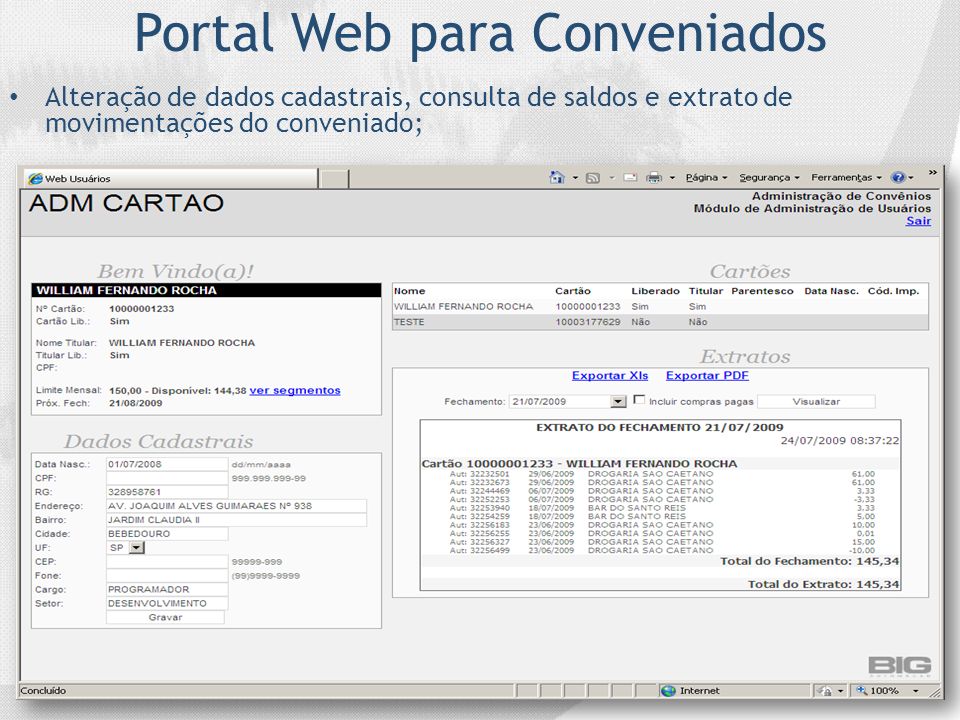 Portal Web para Conveniados