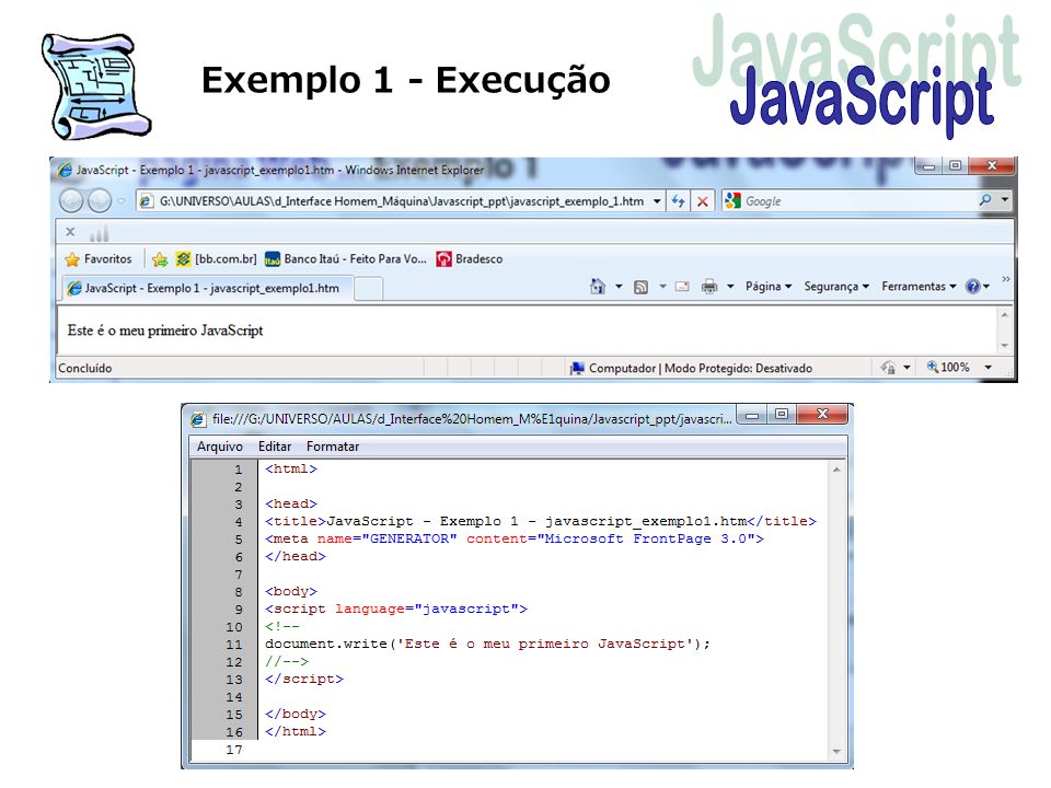Exemplo 1 - Execução JavaScript