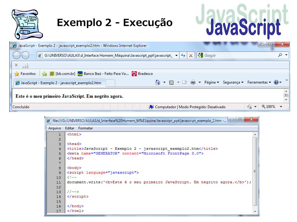 Exemplo 2 - Execução JavaScript