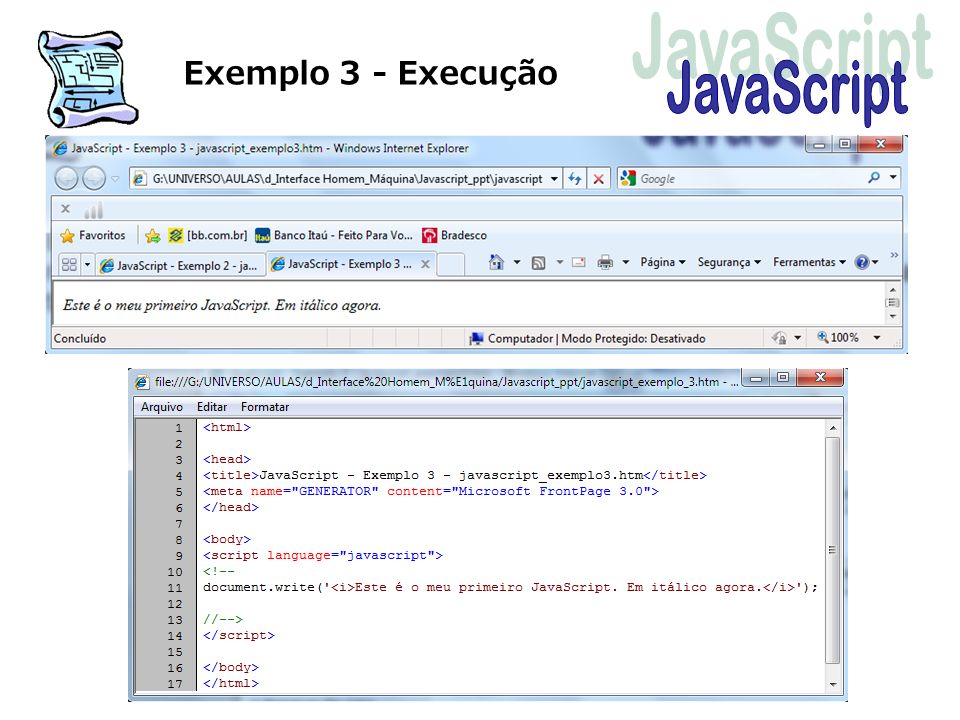 Exemplo 3 - Execução JavaScript