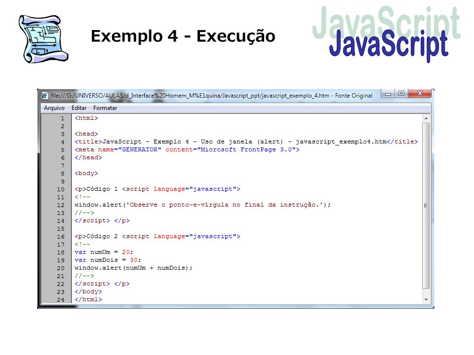 Exemplo 4 - Execução JavaScript