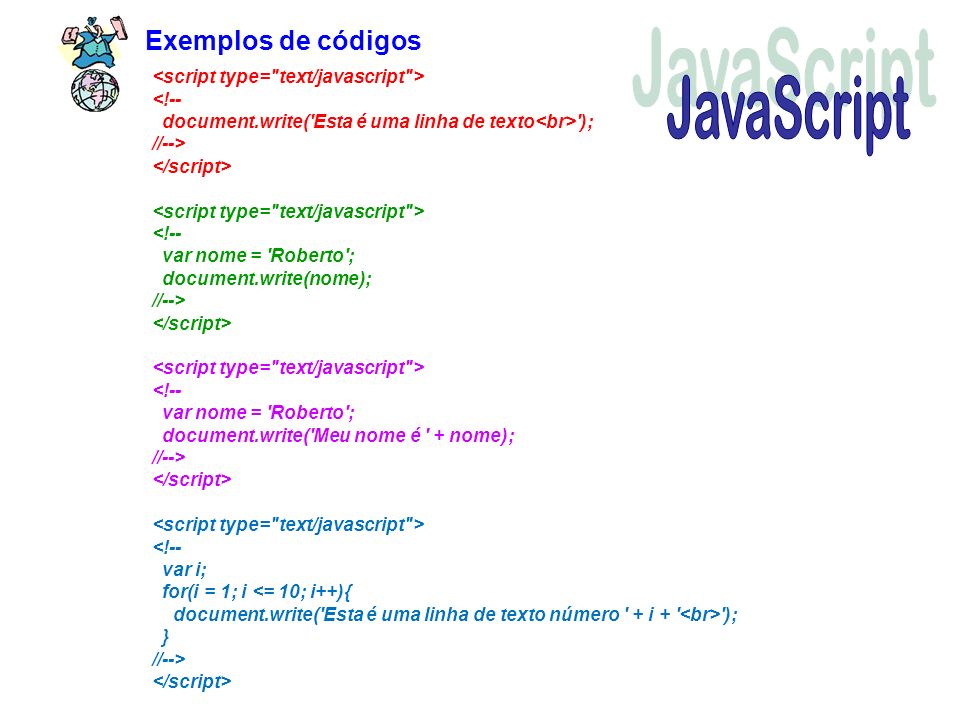 JavaScript Exemplos de códigos