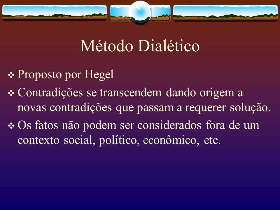 Método Dialético Proposto por Hegel