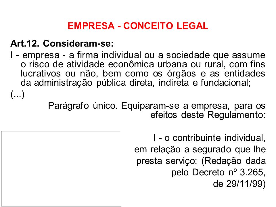 EMPRESA - CONCEITO LEGAL
