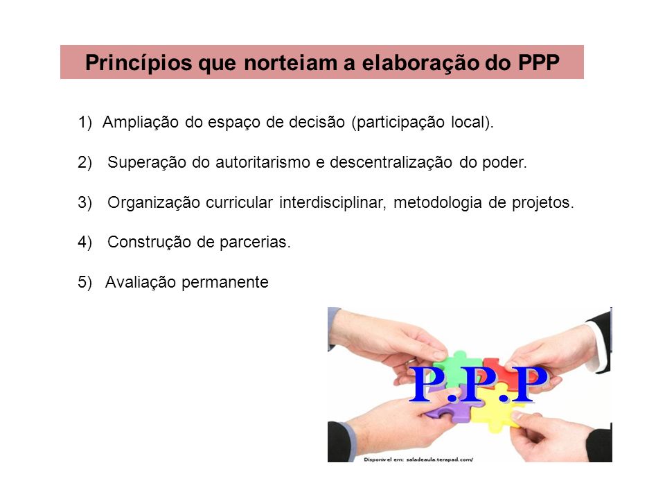 Princípios que norteiam a elaboração do PPP