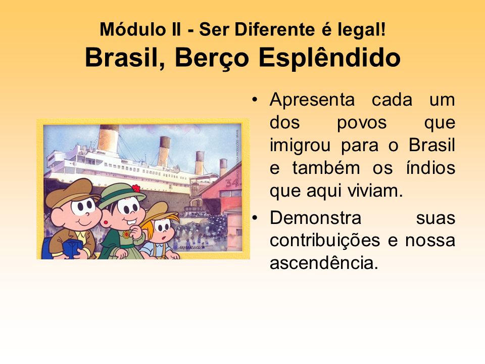 Módulo II - Ser Diferente é legal! Brasil, Berço Esplêndido