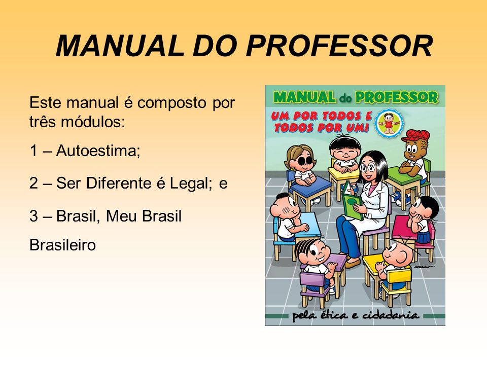 MANUAL DO PROFESSOR Este manual é composto por três módulos: