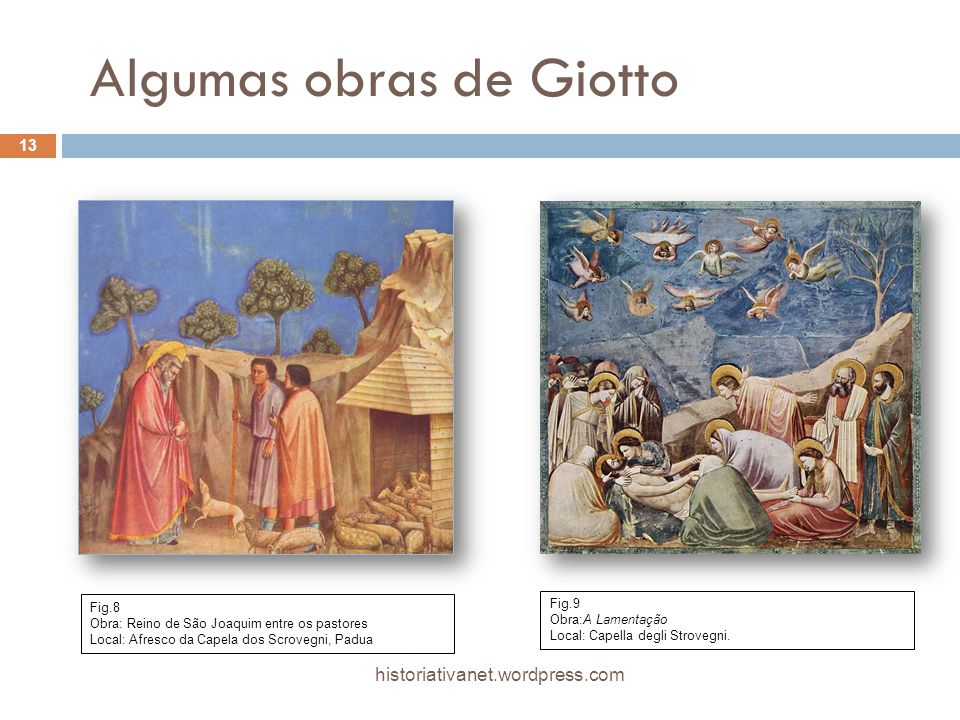 Algumas obras de Giotto