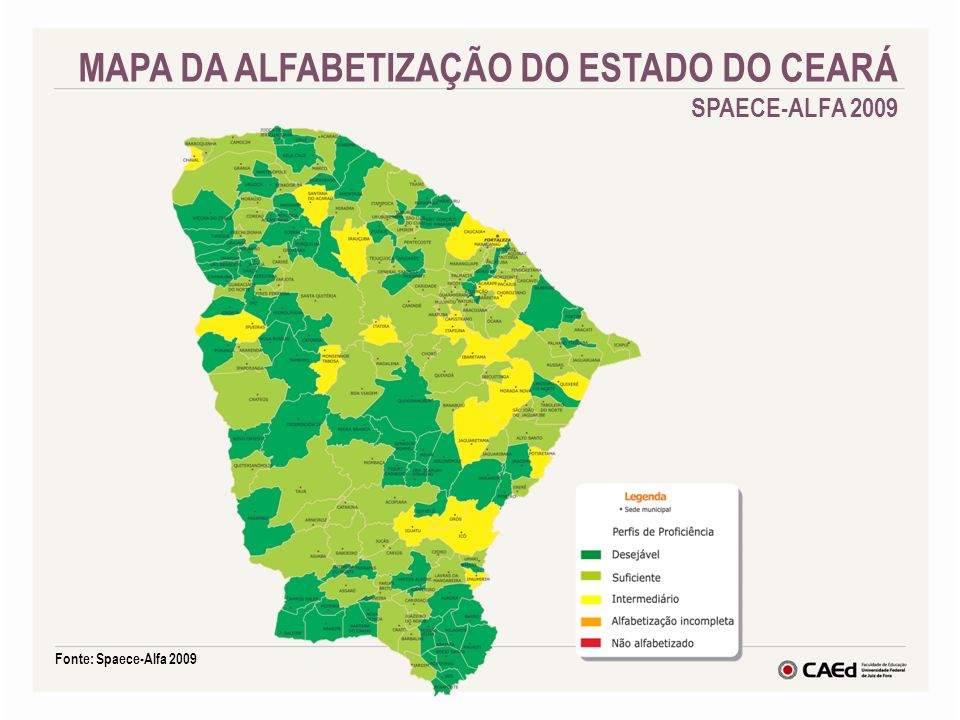 MAPA DA ALFABETIZAÇÃO DO ESTADO DO CEARÁ SPAECE-ALFA 2009