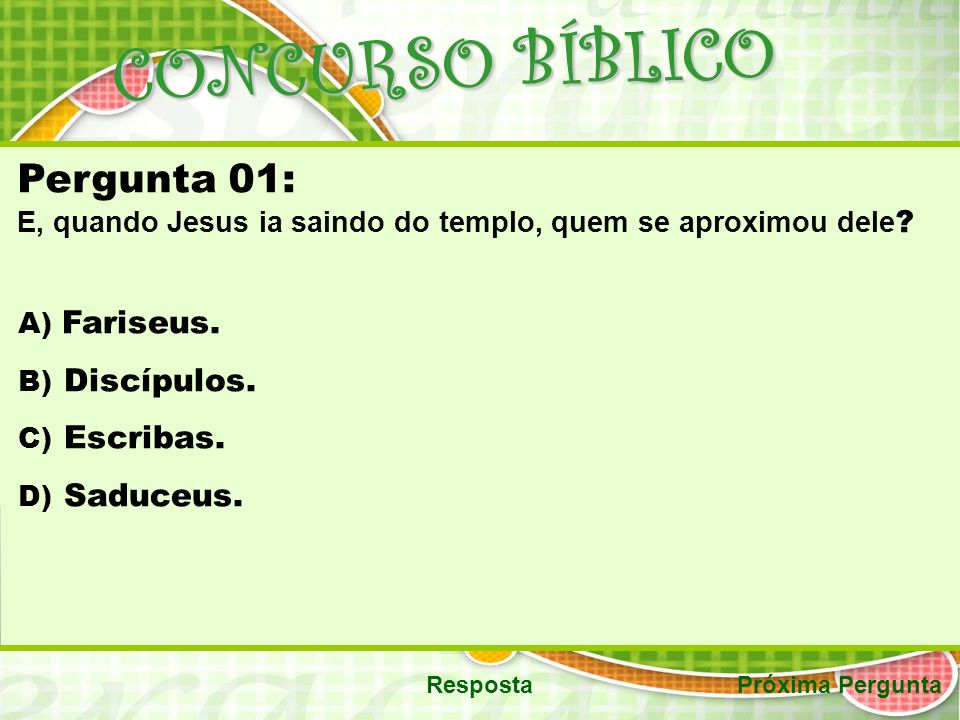 SÃO MATEUS CAP: 24 Concurso Bíblico BOA SORTE A TODOS. - ppt carregar