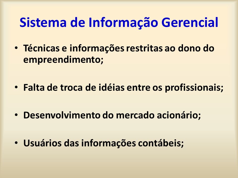 Sistema de Informação Gerencial