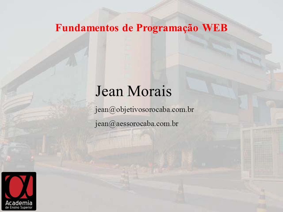 Jean Morais Fundamentos de Programação WEB - ppt carregar