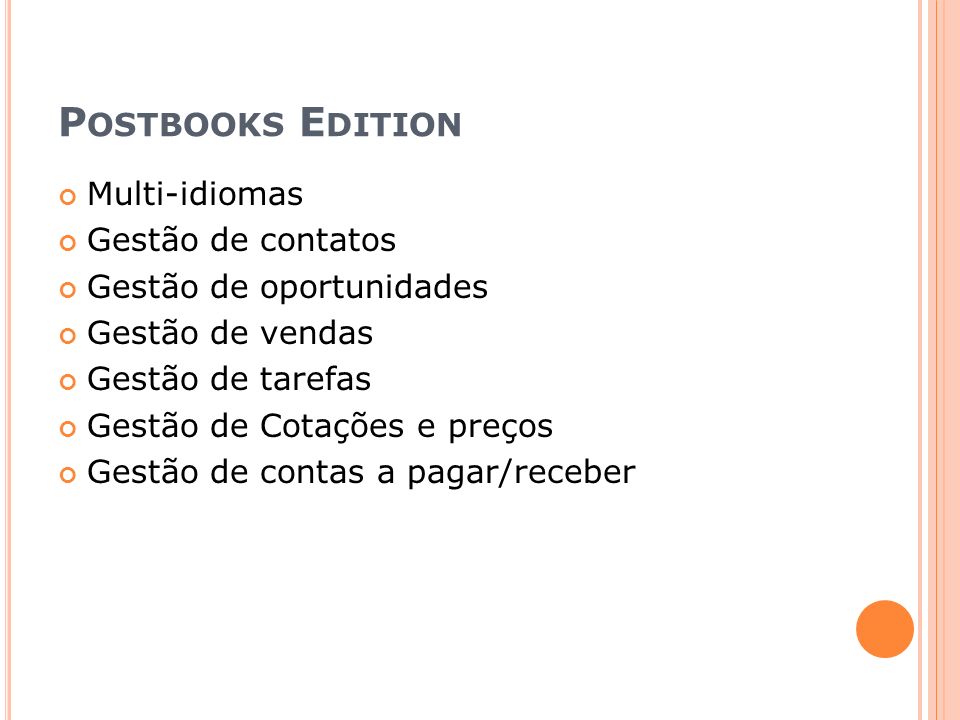 Postbooks Edition Multi-idiomas Gestão de contatos