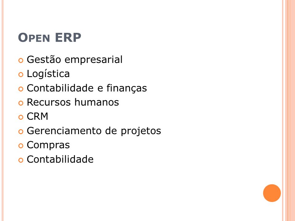 Open ERP Gestão empresarial Logística Contabilidade e finanças