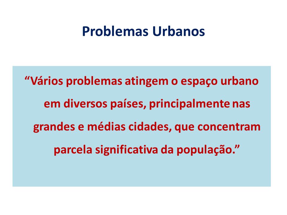 Problemas Urbanos