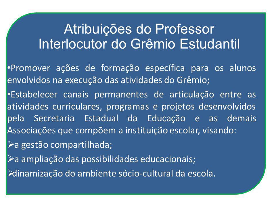 Atribuições do Professor Interlocutor do Grêmio Estudantil