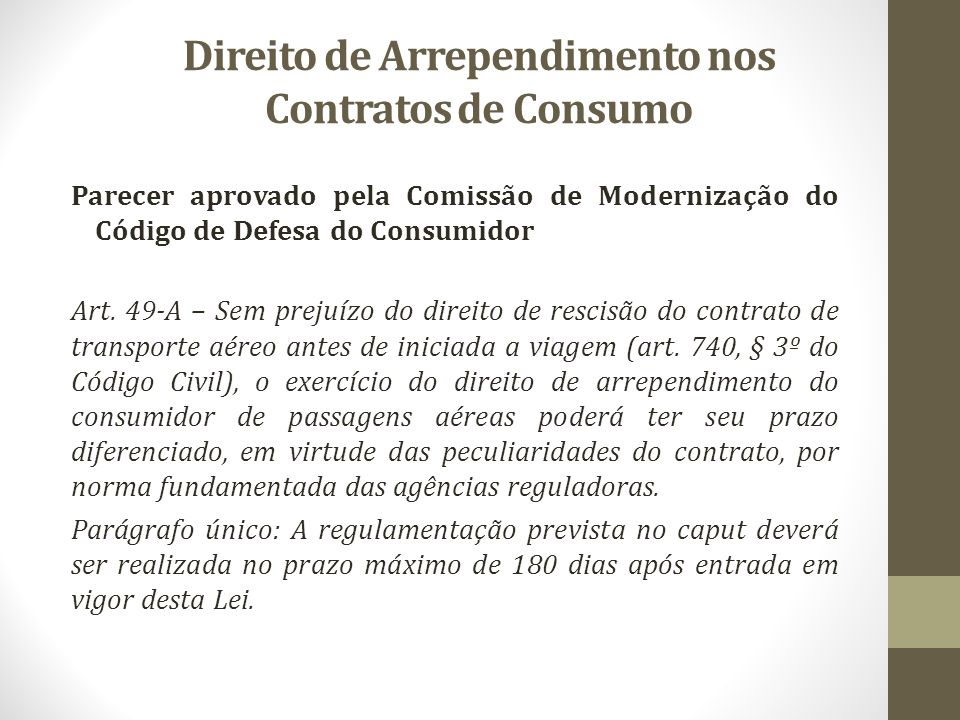 Direito de Arrependimento nos Contratos de Consumo - ppt carregar
